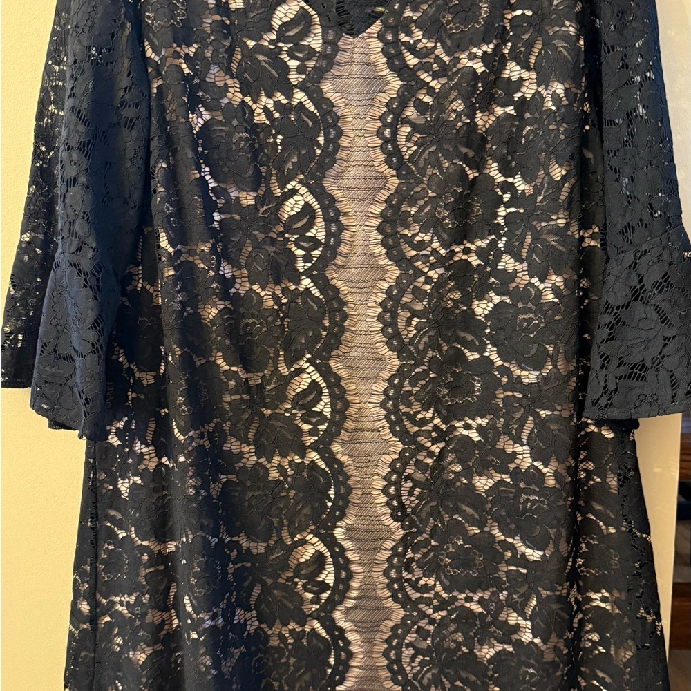 Lane Bryant Black Lace Overlay Dress